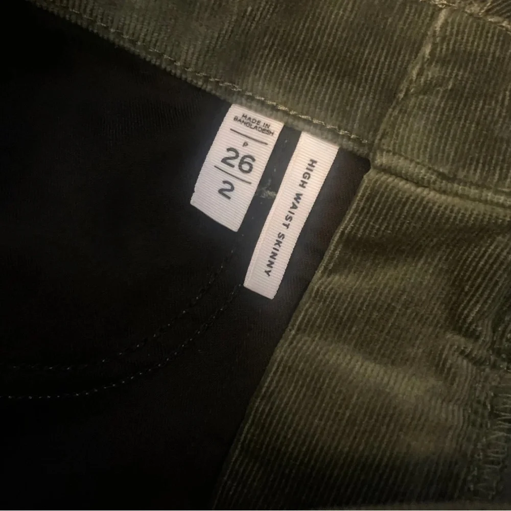 LOFT Wild Moss High Waist Skinny Corduroy Pants Size 2 / 26 Olive Military Green - Picture 5 of 12